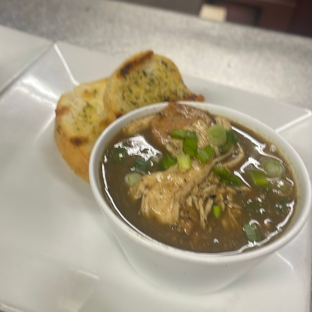 Cup of Chicken & Andouille Sausage Gumbo.