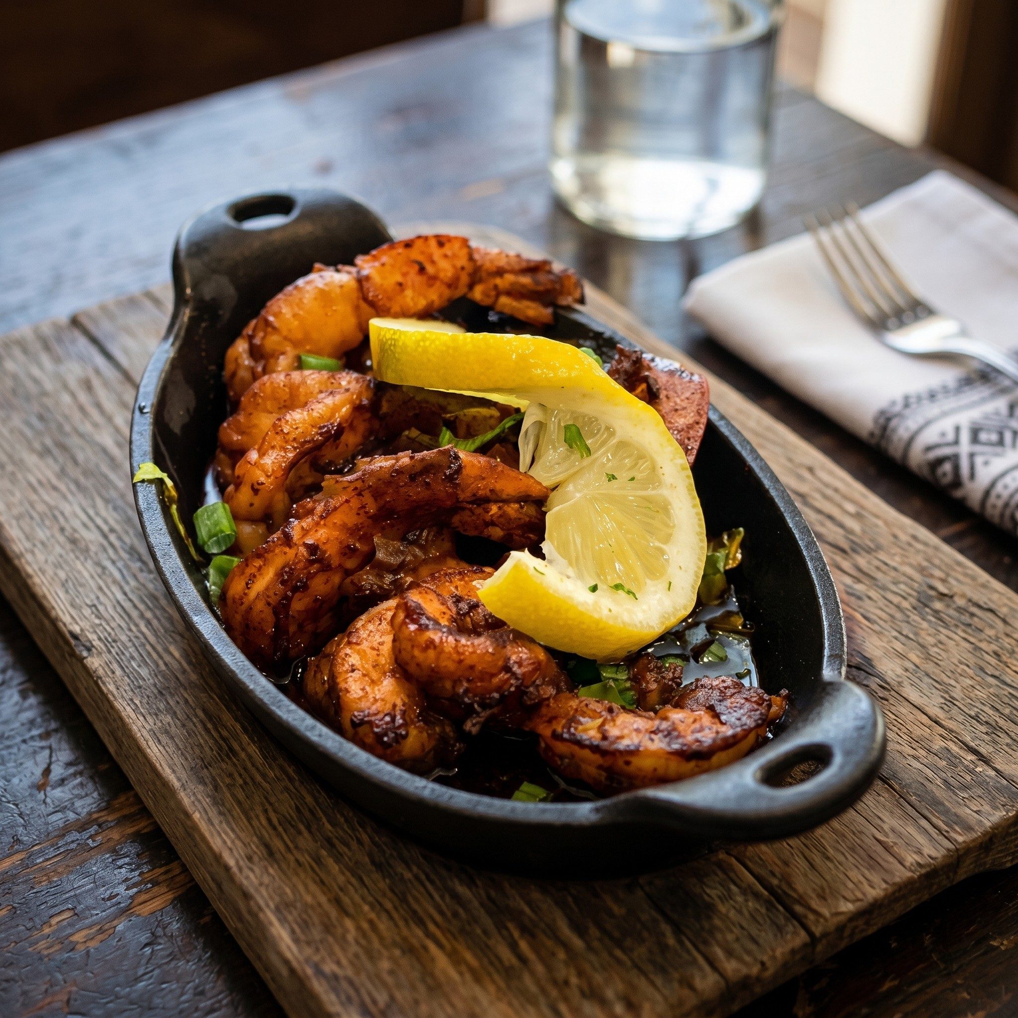 Jumbo BBQ Shrimp Skillet.
